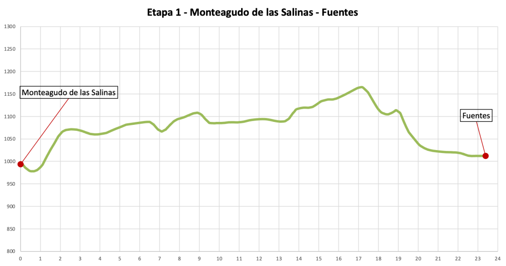 Perfil de Perfil elevacion etapa 1 Monteagudo de las Salinas Fuentes