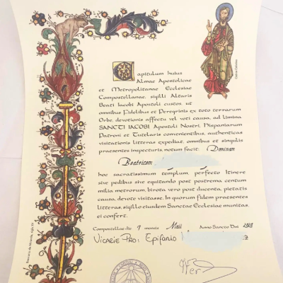 compostela de mi peregrinacion vicarie pro por mi abuelo