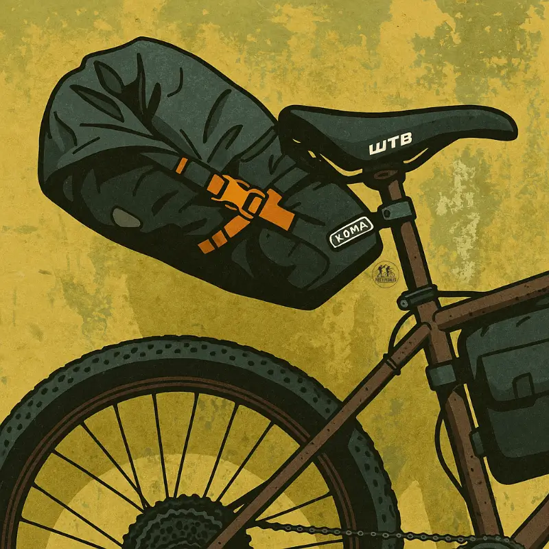 Bolsa de sillín grande montada en bicicleta de montaña, perfecta para guardar saco de dormir y ropa en rutas